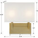 Durham 2 Light 12.75 inch Vibrant Gold ADA Sconce Wall Light