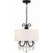 Othello 3 Light 14 inch Matte Black Mini Chandelier Ceiling Light in Clear Hand Cut