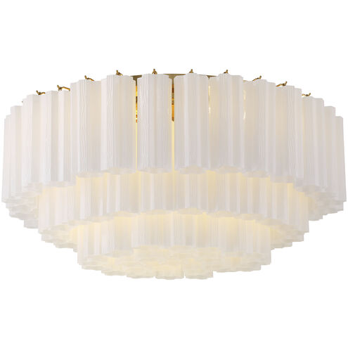 Addis 16 Light 32 inch Aged Brass Flush Mount Ceiling Light in Tronchi Glass White