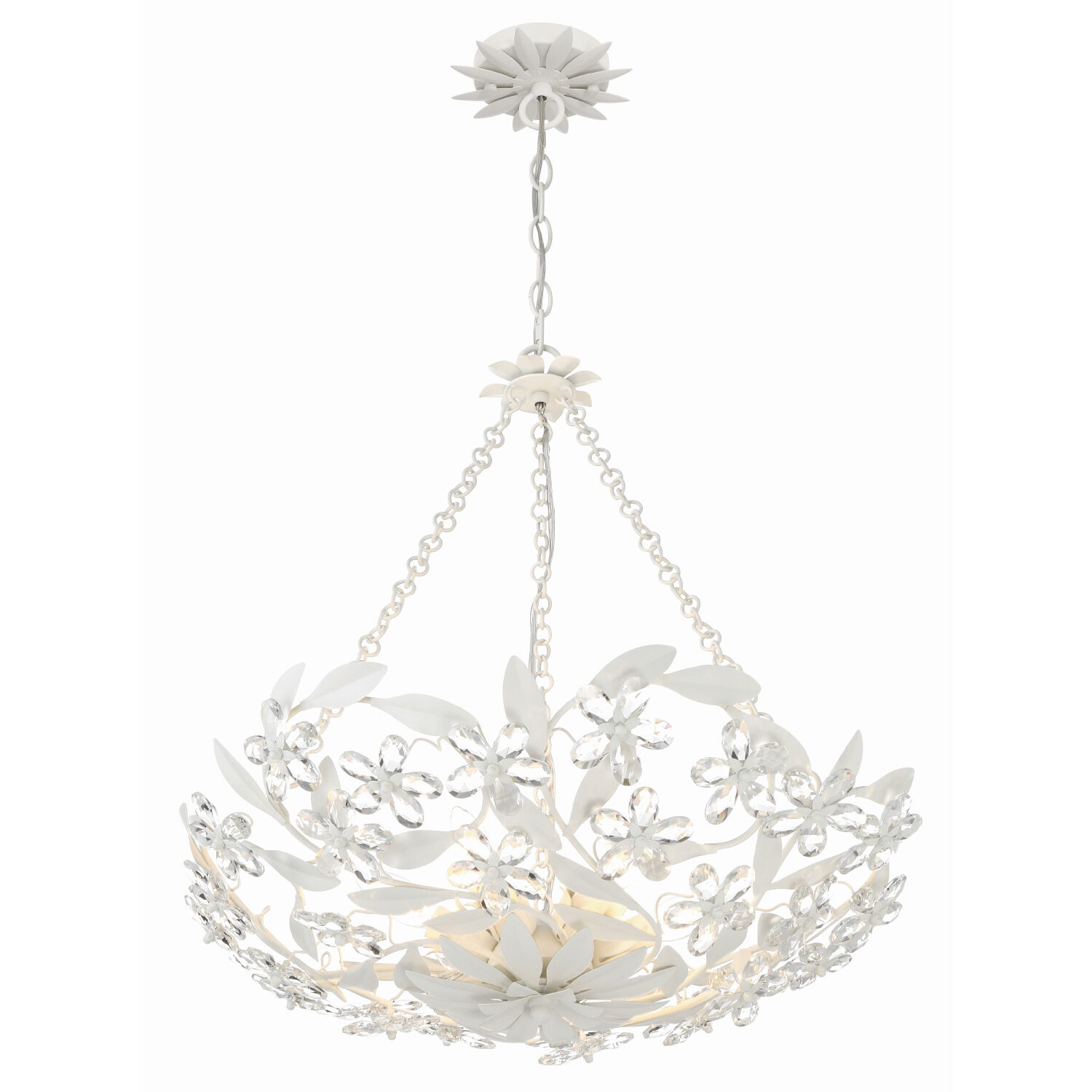 Marselle 6 Light 24 inch Matte White Chandelier Ceiling Light