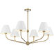 Xavier 6 Light 40 inch Vibrant Gold Chandelier Ceiling Light in Vibrant Gold and White