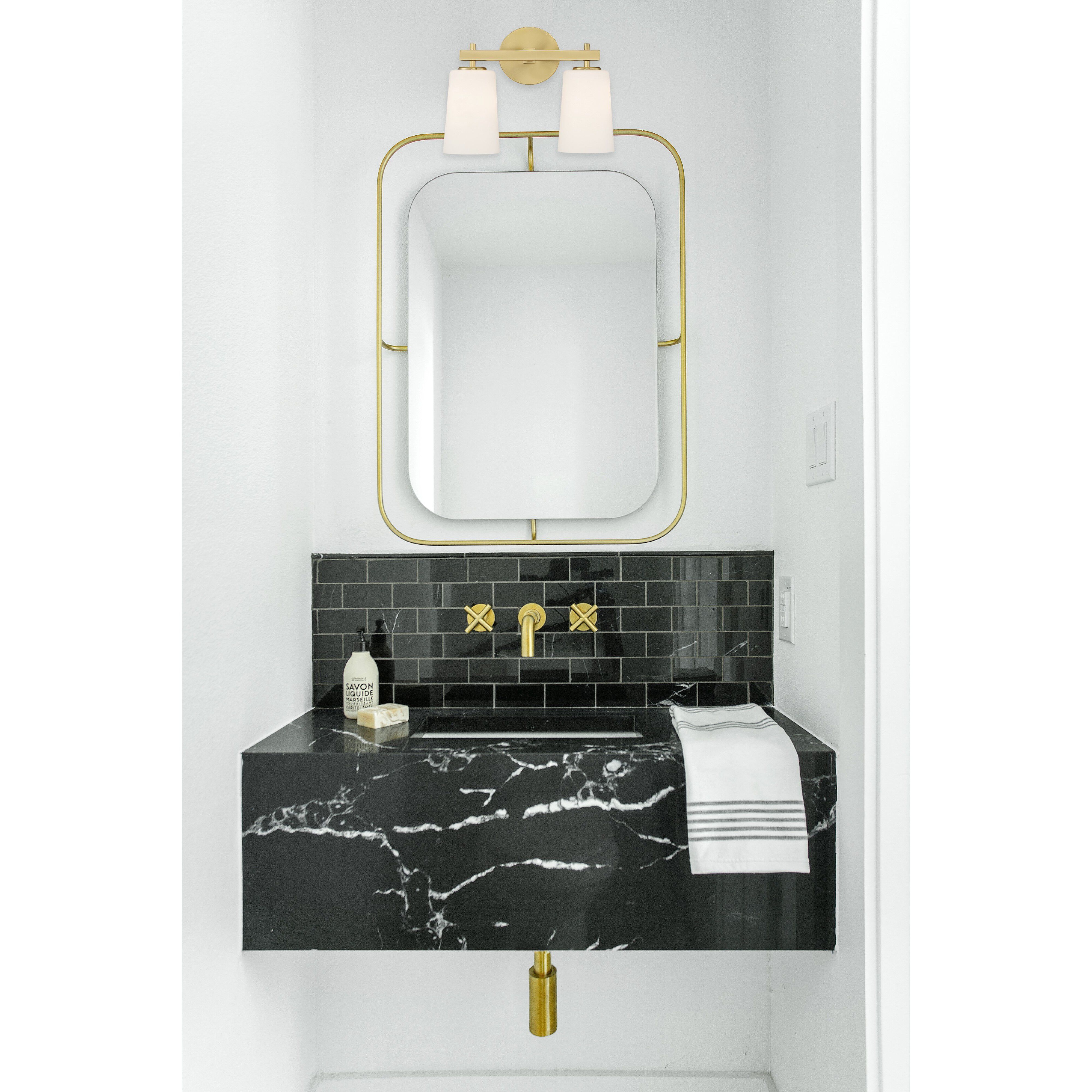 Colton 2 Light 14.75 inch Aged Brass Bathroom Vanity Light Wall Light