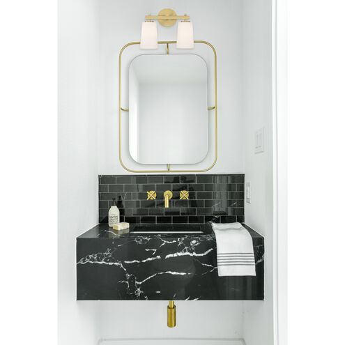 Colton 2 Light 14.75 inch Aged Brass Bathroom Vanity Light Wall Light