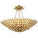 Broche 6 Light 24.5 inch Antique Gold Semi Flush Ceiling Light