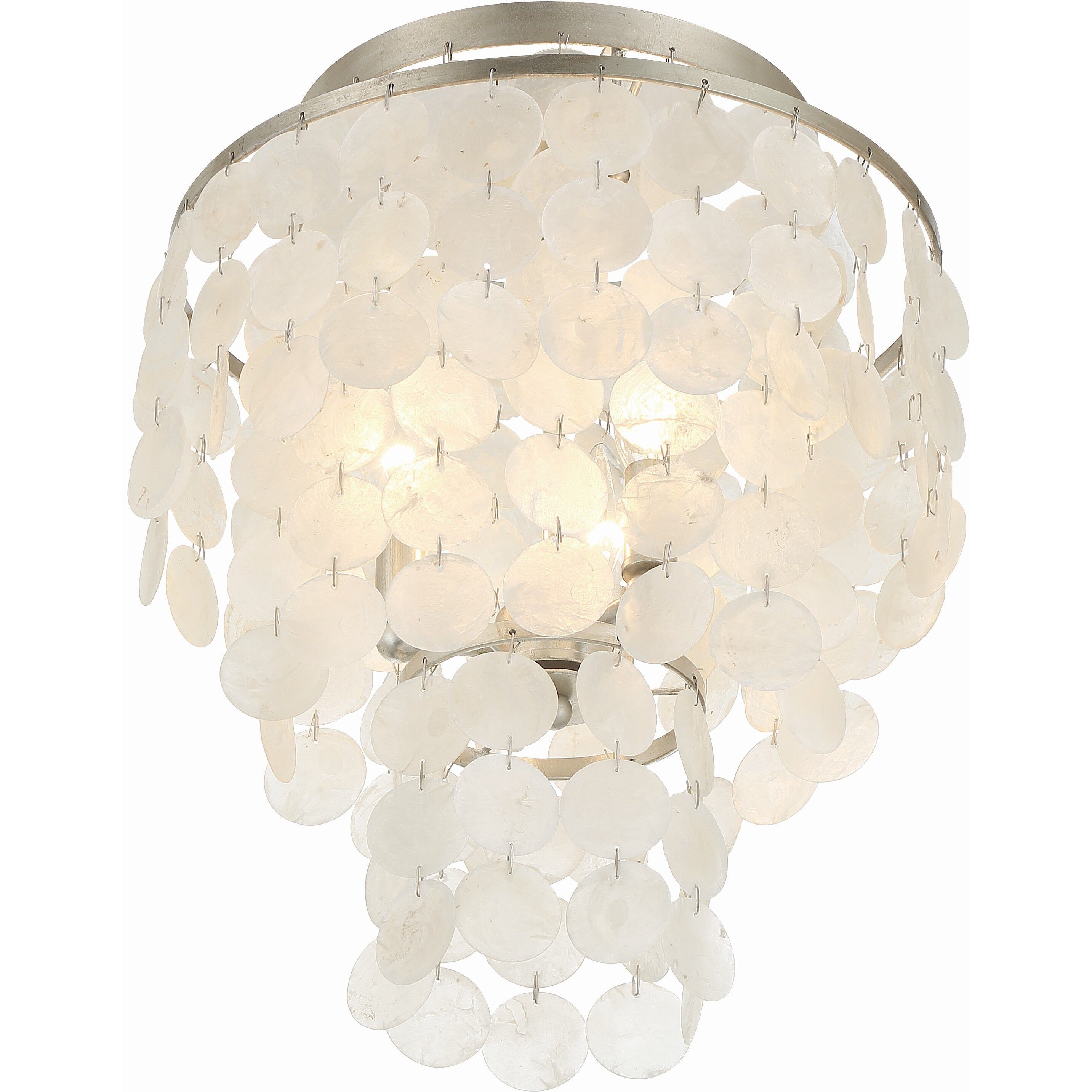 Brielle 3 Light 13 inch Antique Silver Flush Ceiling Light