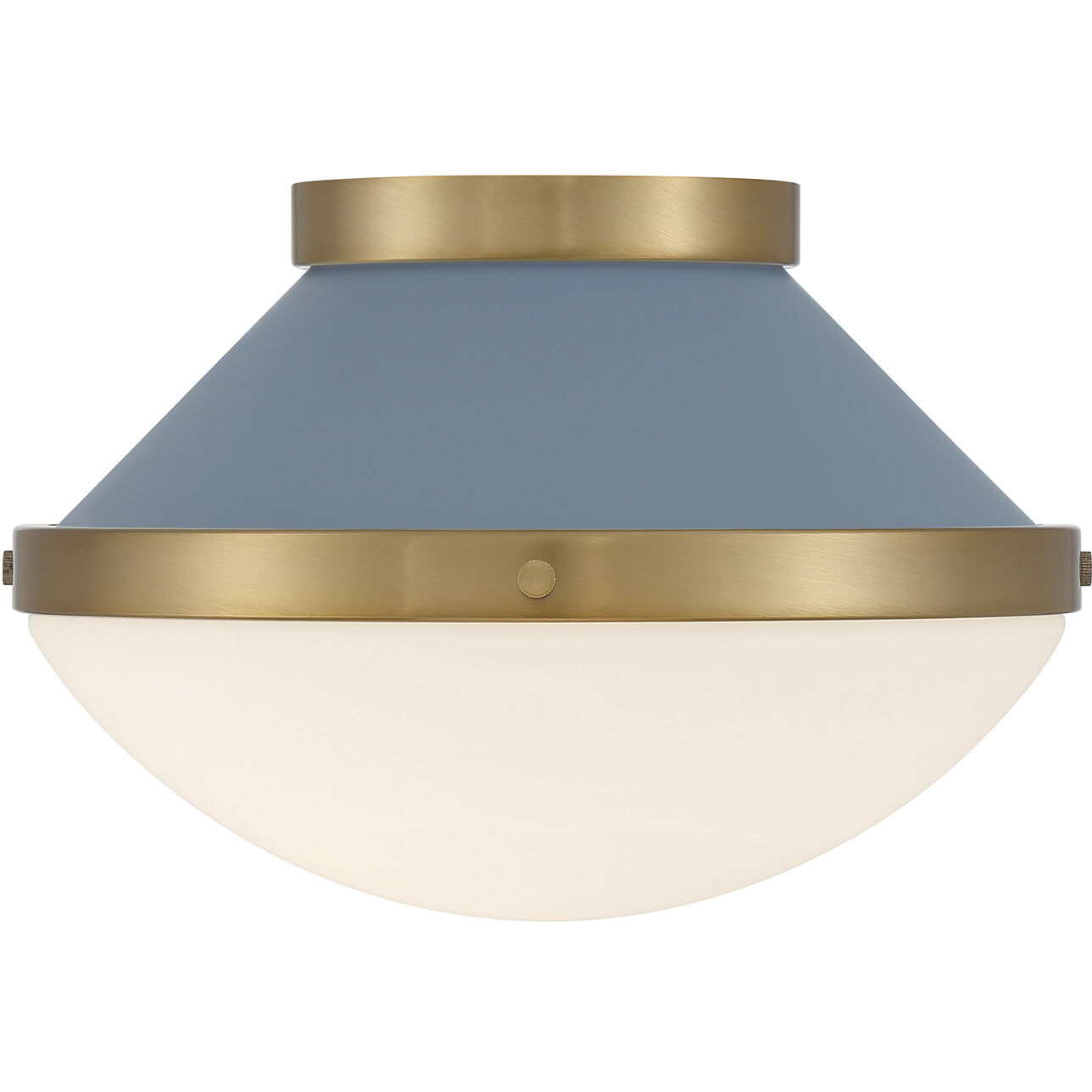 Xander 1 Light 12.25 inch Vibrant Gold Flush Ceiling Light in Vibrant Gold and Blue
