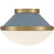 Xander 1 Light 12.25 inch Vibrant Gold Flush Ceiling Light in Vibrant Gold and Blue