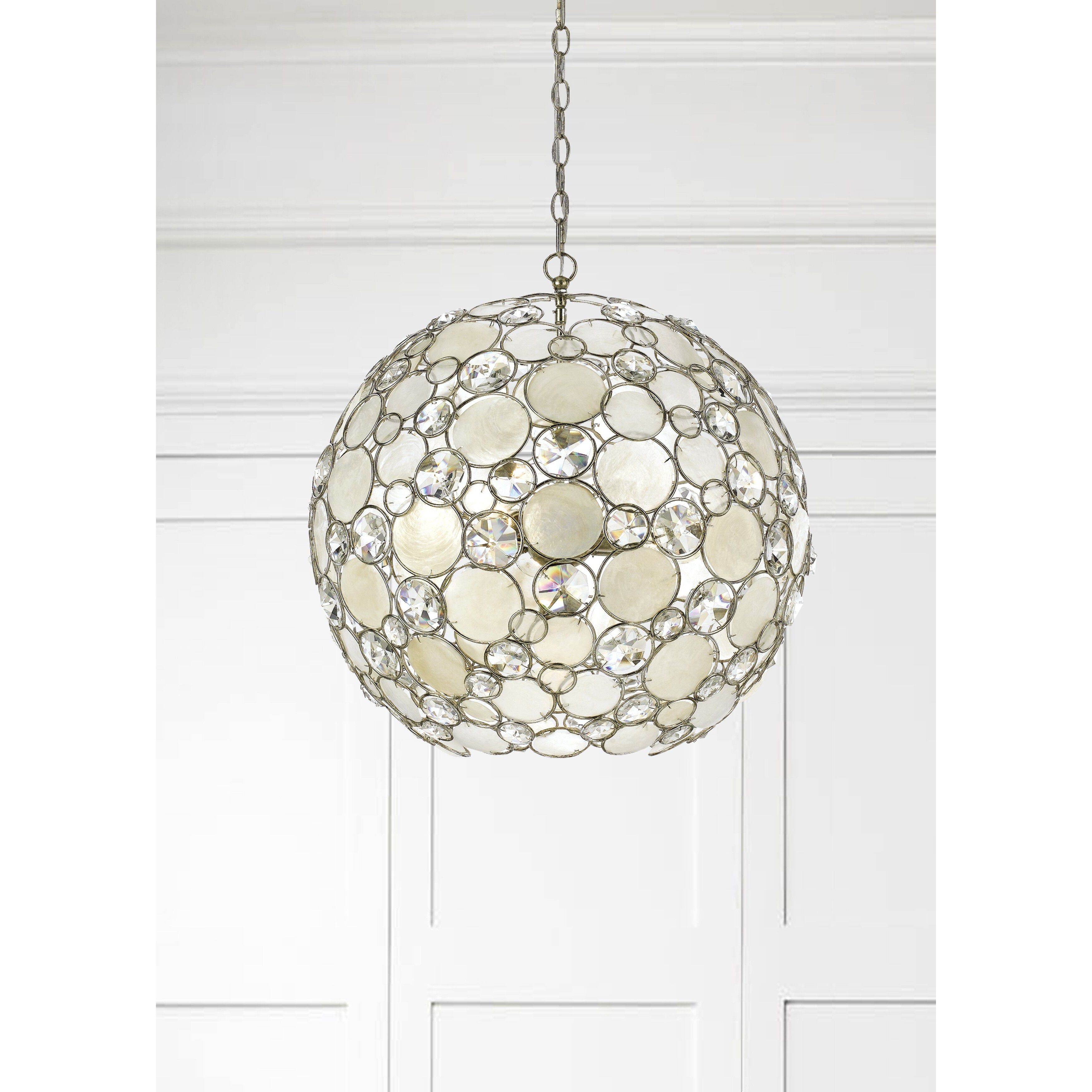 Palla 6 Light 22 inch Antique Silver Chandelier Ceiling Light