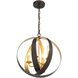 Luna 4 Light 16 inch English Bronze and Antique Gold Chandelier Ceiling Light