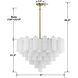 Addis 16 Light 32 inch Aged Brass Chandelier Ceiling Light in Tronchi Glass White