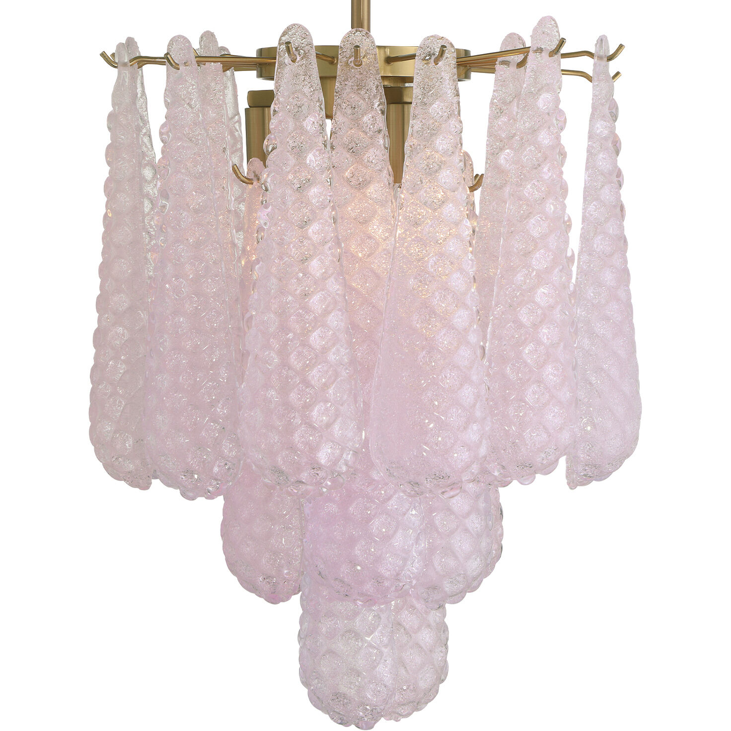 Ollie 4 Light 14.25 inch Aged Brass Semi Flush Ceiling Light in Sand Glass Blush