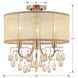 Hampton 3 Light 14 inch Antique Brass Semi Flush Ceiling Light
