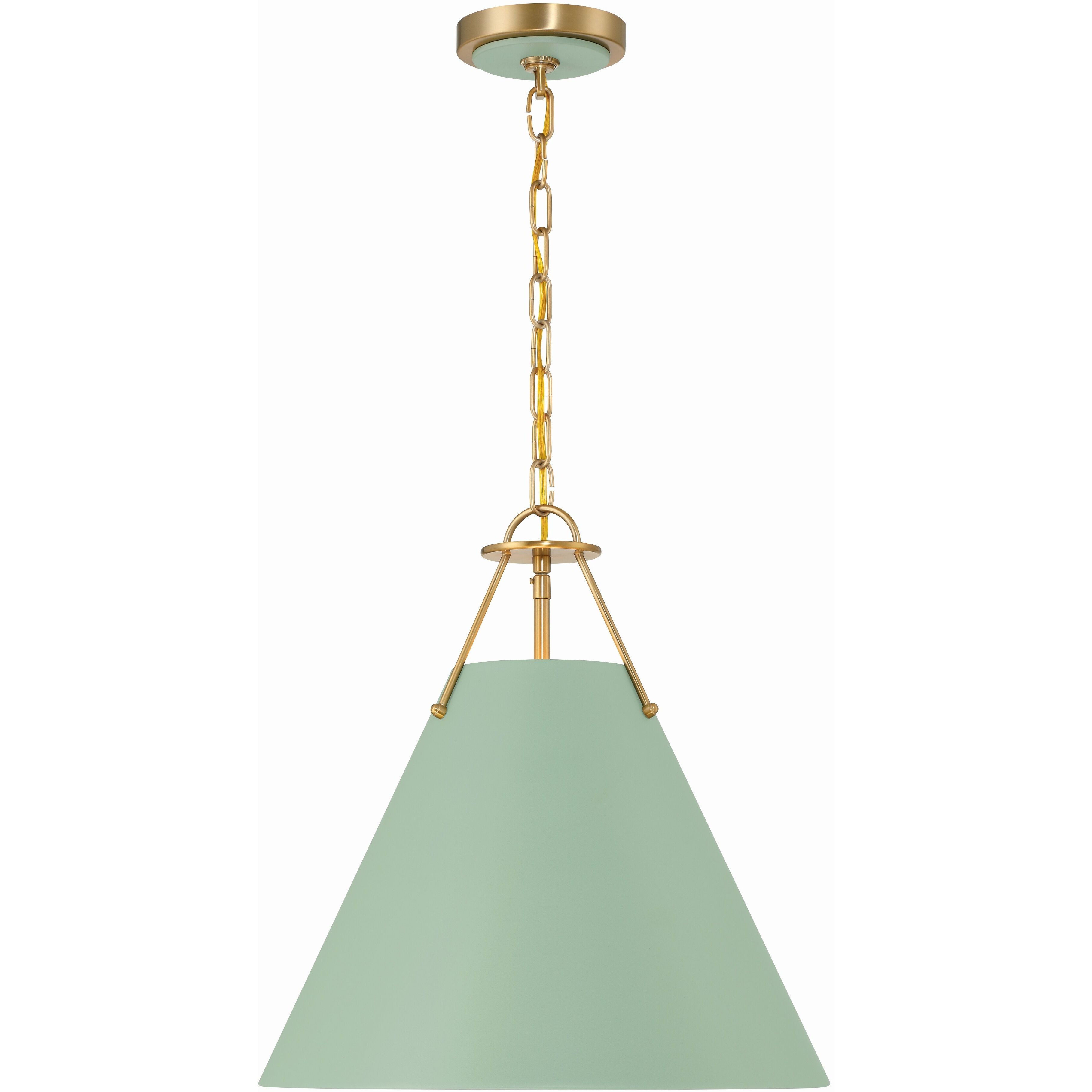 Xavier Pendant Ceiling Light in Vibrant Gold and Green