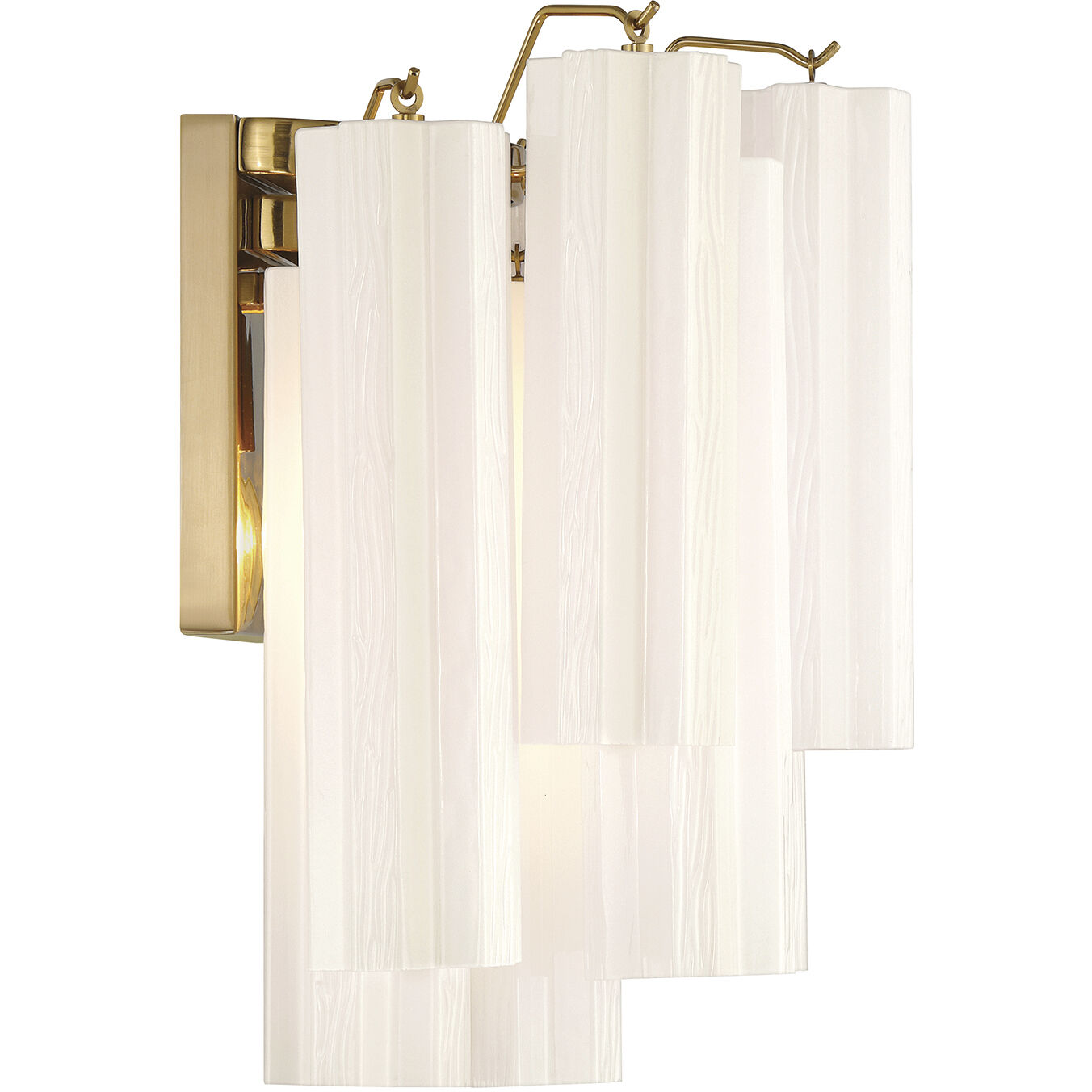 Addis Wall Sconce Wall Light in Tronchi Glass White