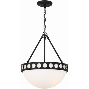 Kirby 3 Light 18 inch Black Forged Chandelier Ceiling Light