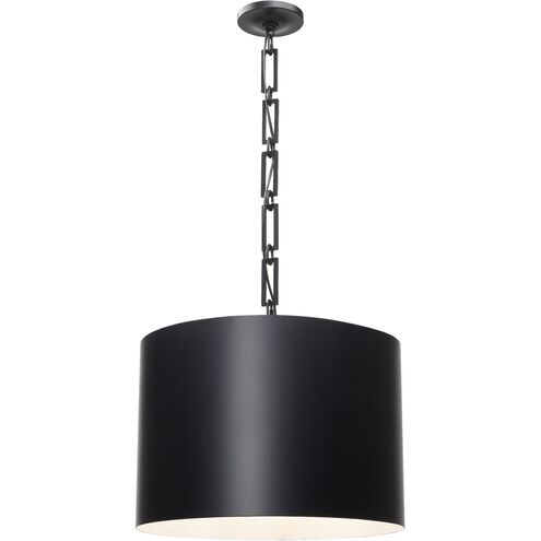 Alston 6 Light 20 inch Matte Black/White Pendant Ceiling Light in Matte Black with White