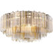 Addis 16 Light 32 inch Aged Brass Flush Mount Ceiling Light in Tronchi Glass Autumn