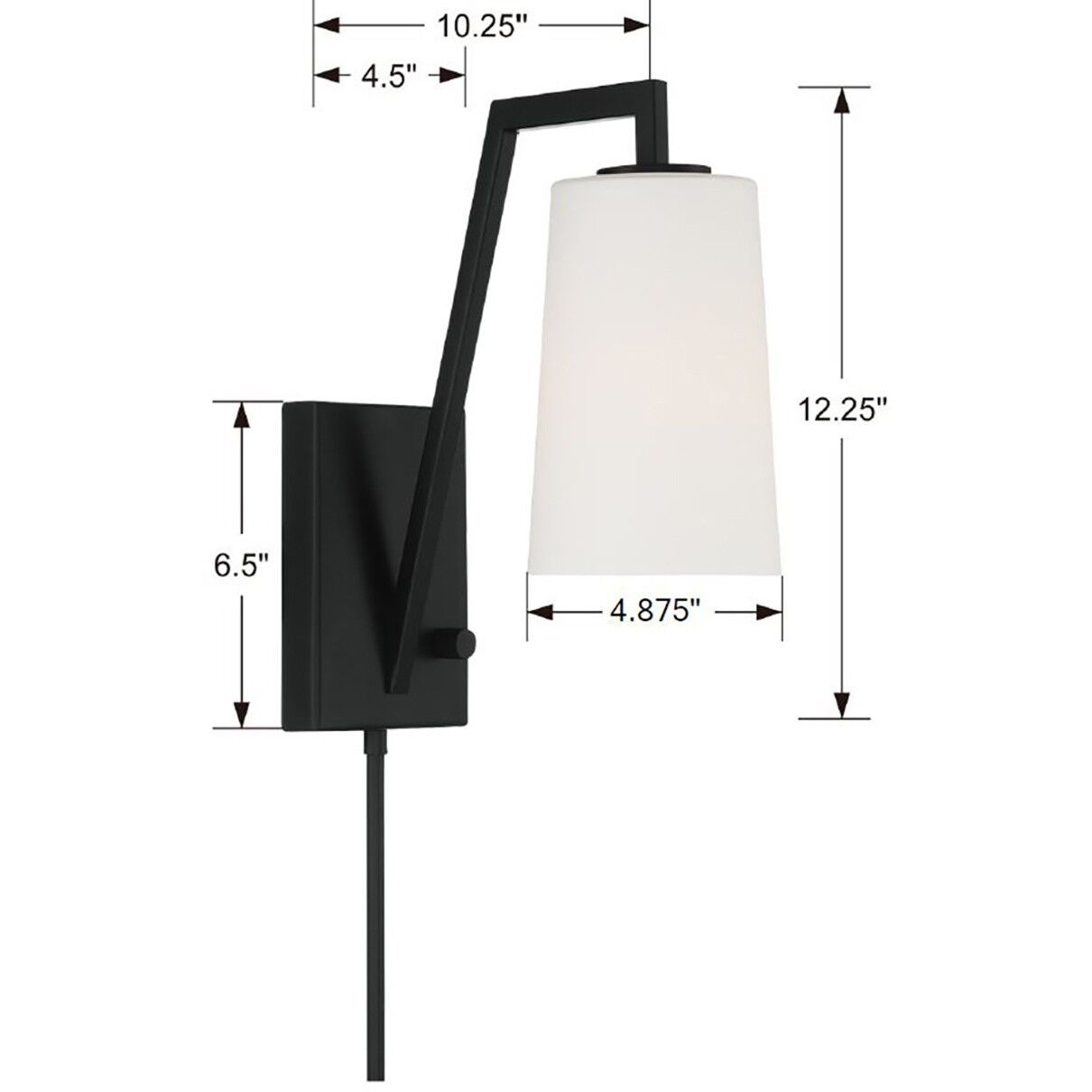 Avon 10.25 inch 60.00 watt Matte Black Task Sconce Wall Light