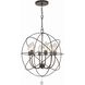 Solaris 6 Light 22.5 inch English Bronze Outdoor Chandelier