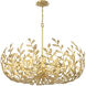 Broche 12 Light 42 inch Antique Gold Chandelier Ceiling Light