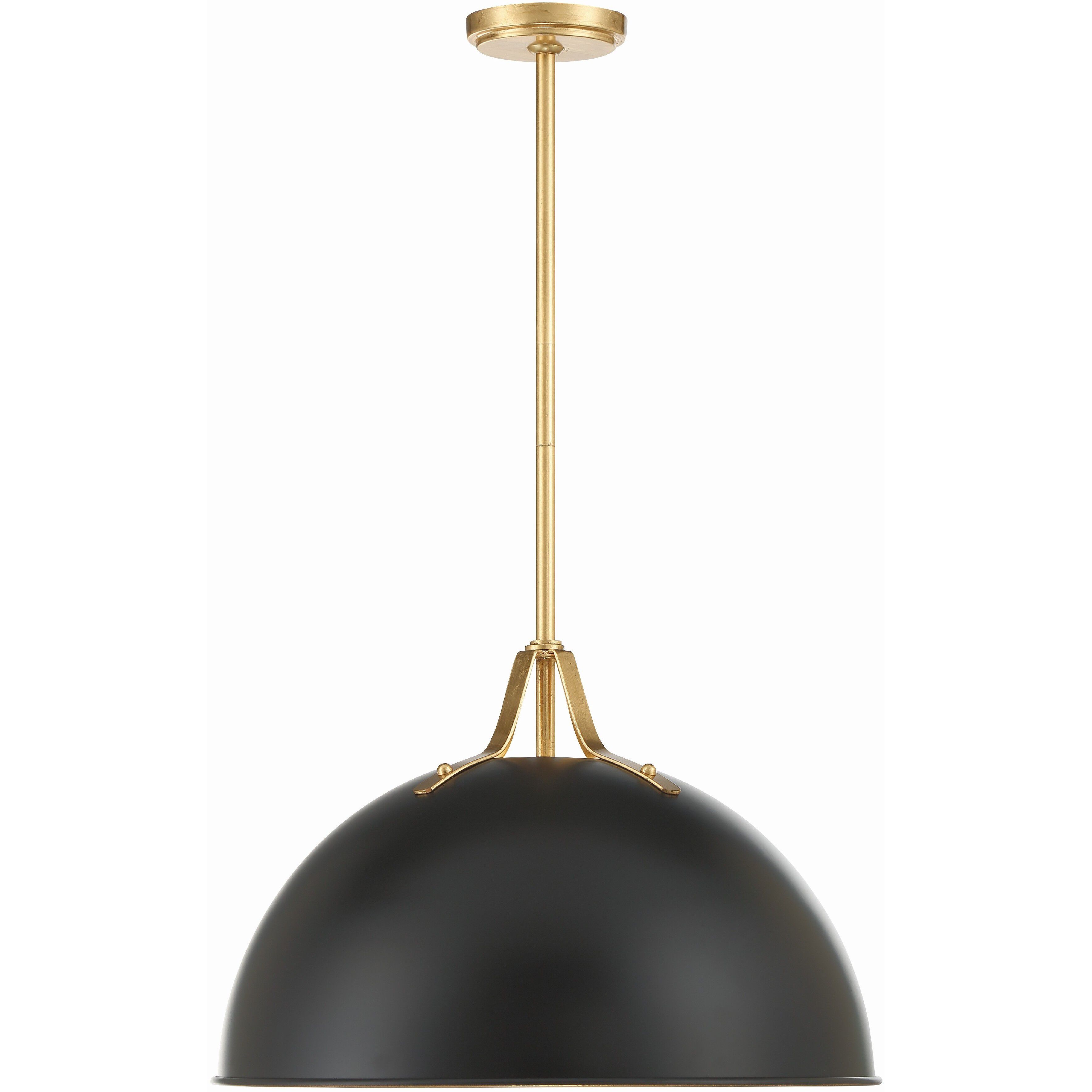 Soto Pendant Ceiling Light in Matte Black and Antique Gold