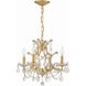 Filmore 4 Light 17.5 inch Antique Gold Mini Chandelier Ceiling Light in Clear Swarovski Strass