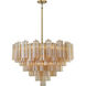 Addis 16 Light 32 inch Aged Brass Chandelier Ceiling Light in Tronchi Glass Amber