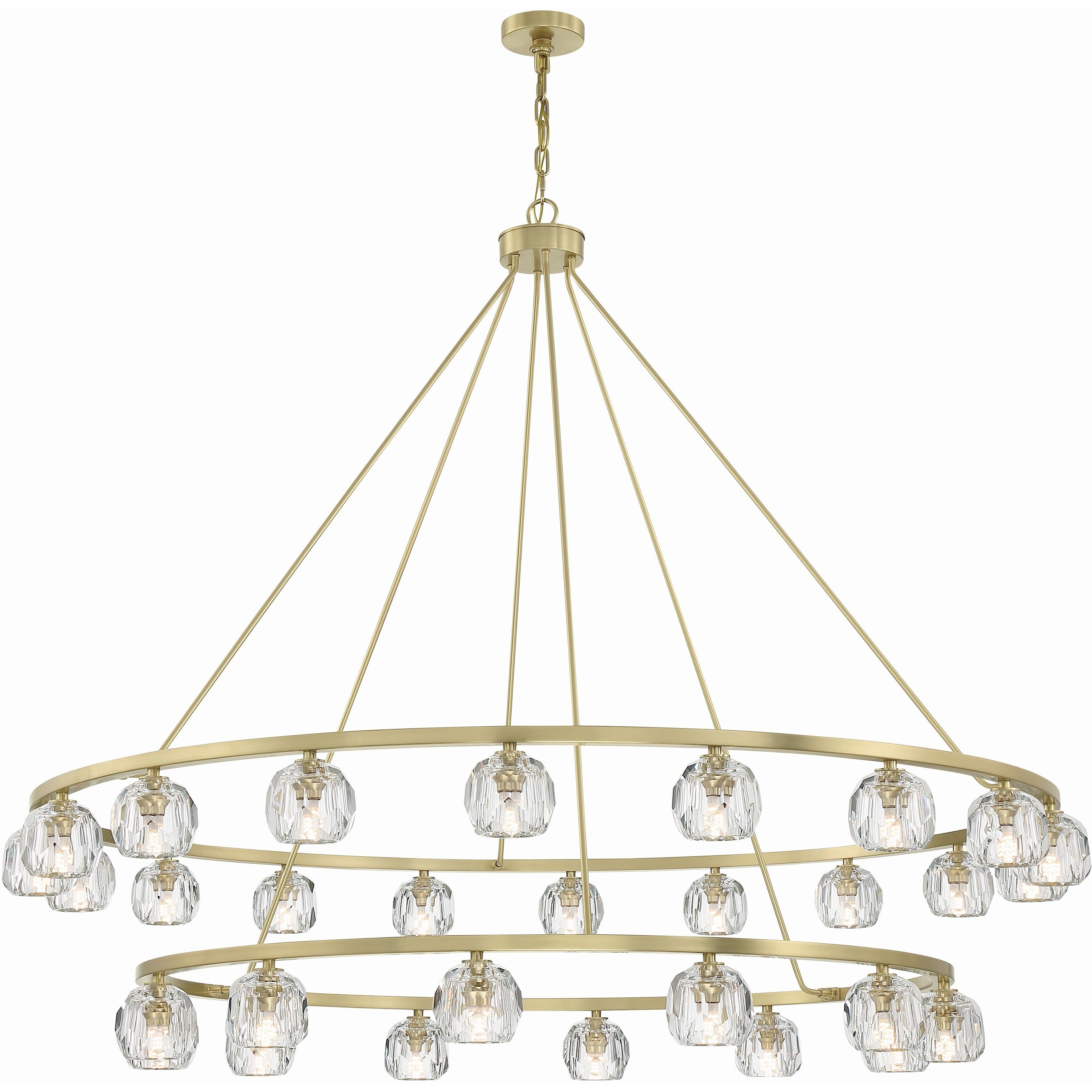 Aragon 30 Light 60 inch Soft Brass Chandelier Ceiling Light