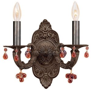 Paris Market 2 Light 11 inch Venetian Bronze Sconce Wall Light in Amber