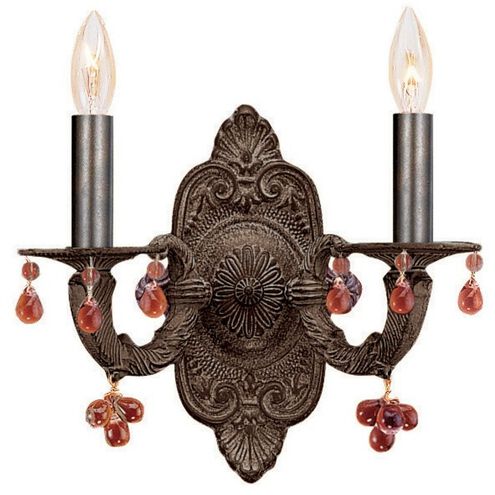 Paris Market 2 Light 11 inch Venetian Bronze Sconce Wall Light in Amber