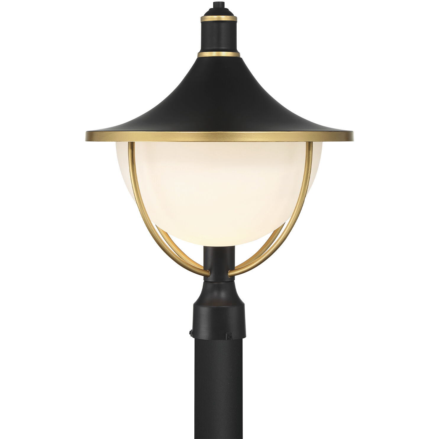 Atlas 1 Light 20.75 inch Matte Black and Textured Gold Outdoor Post