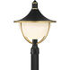 Atlas 1 Light 20.75 inch Matte Black and Textured Gold Outdoor Post