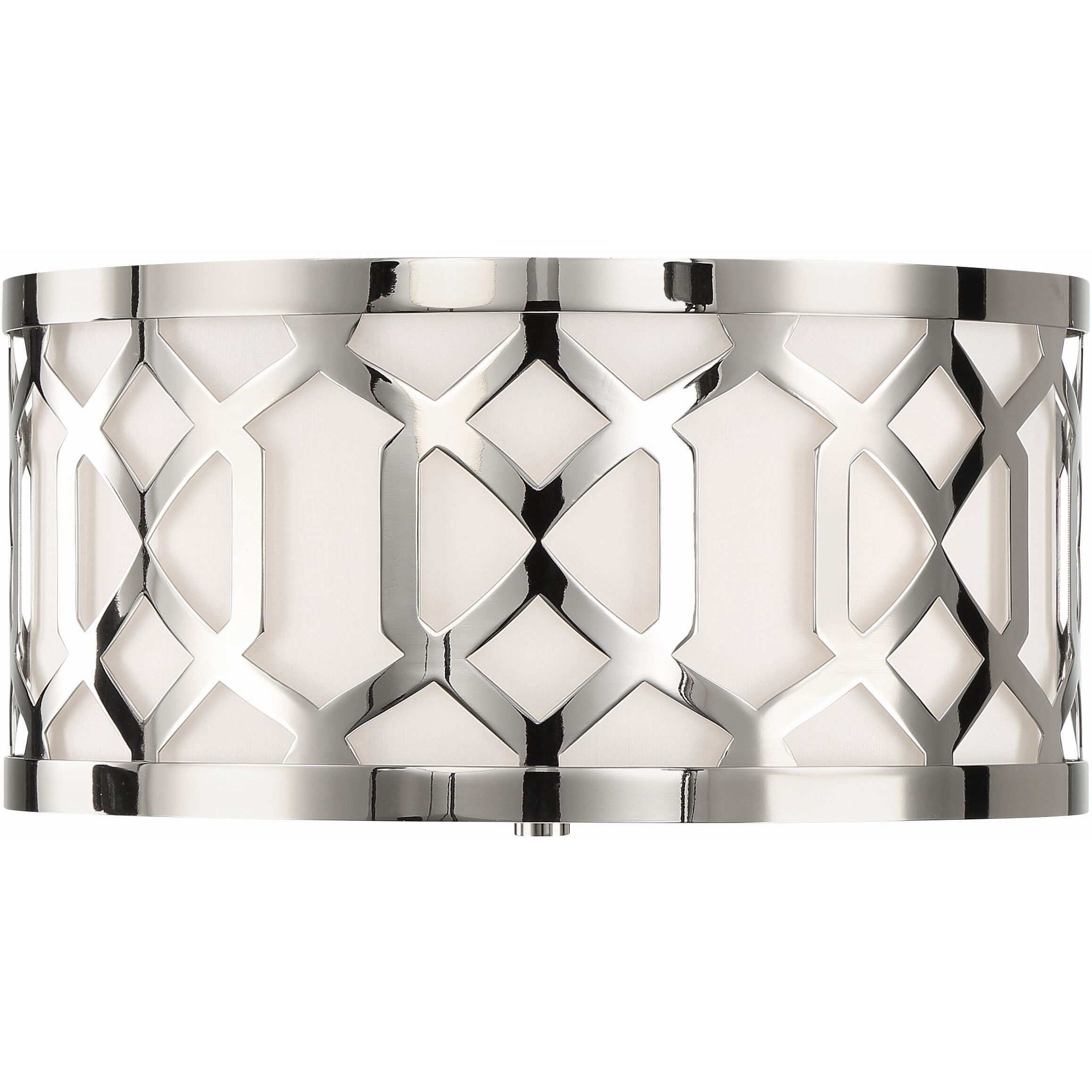 Jennings 3 Light 16.25 inch Polished Nickel Flush Ceiling Light