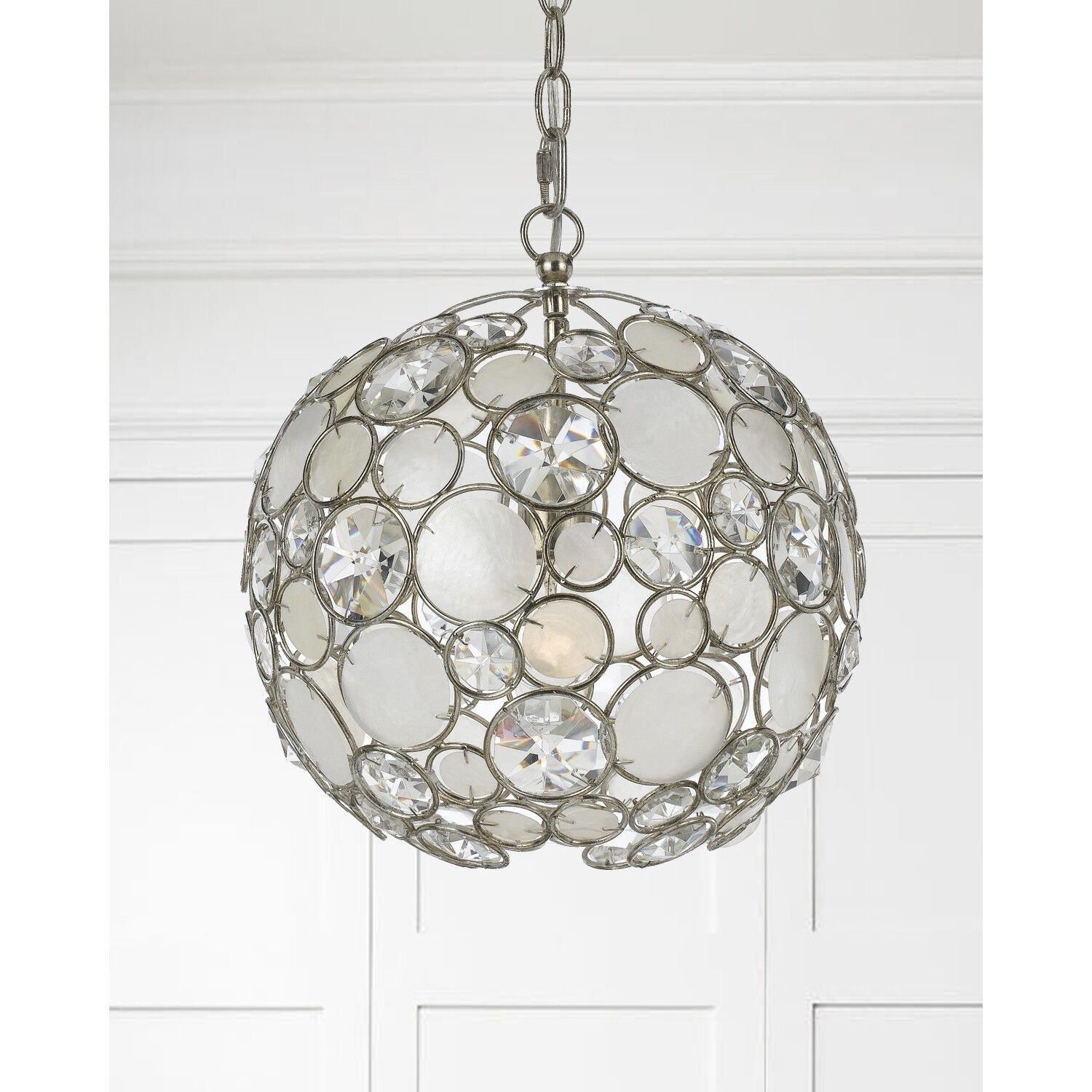 Palla 1 Light 13 inch Antique Silver Pendant Ceiling Light