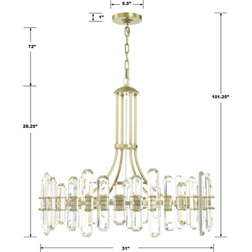 Bolton 12 Light 31 inch Aged Brass Chandelier Ceiling Light