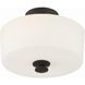 Travis 2 Light 12.5 inch Black Forged Semi Flush Ceiling Light