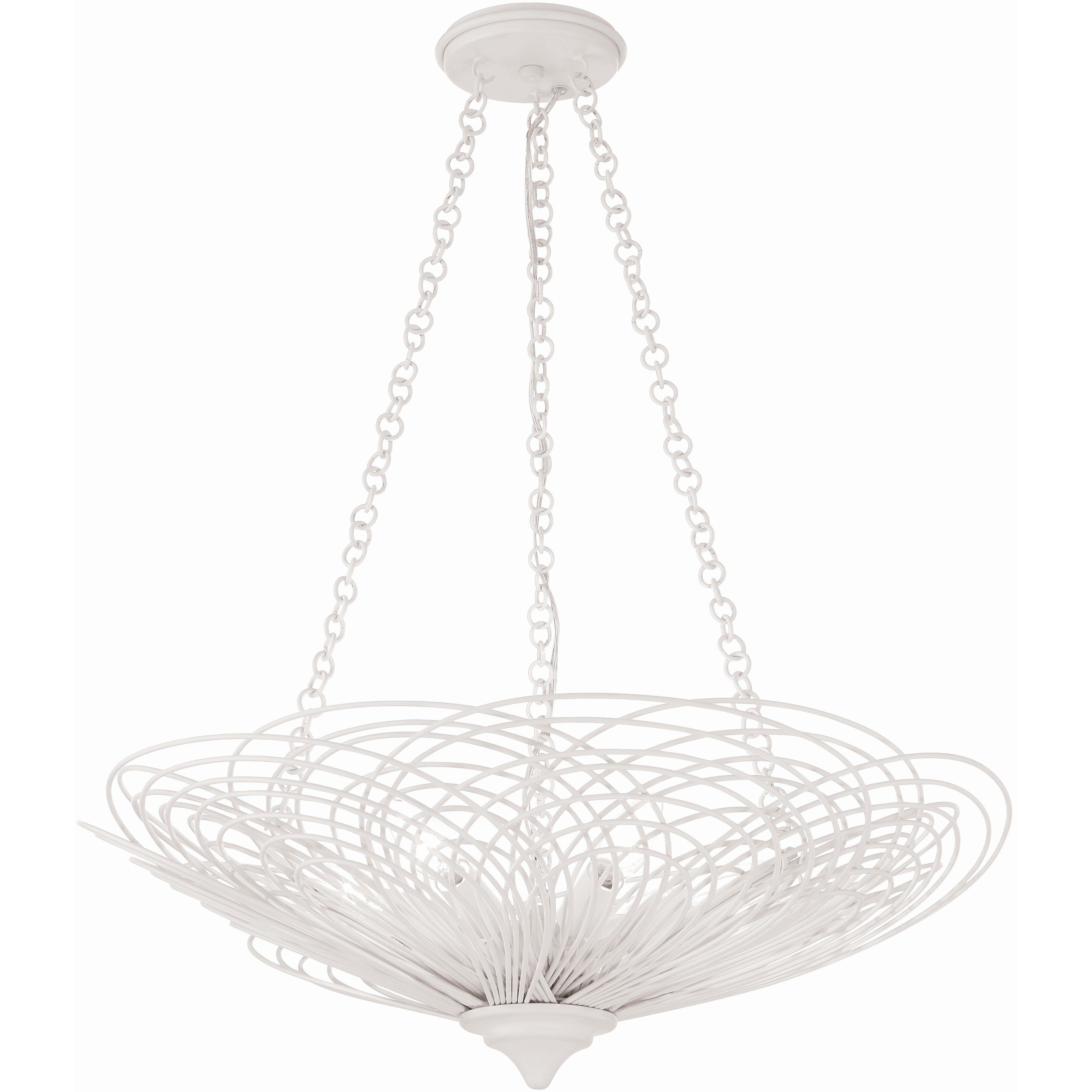 Doral 6 Light 24 inch Matte White Chandelier Ceiling Light