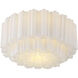 Addis 7 Light 22.25 inch Aged Brass Flush Mount Ceiling Light in Tronchi Glass White