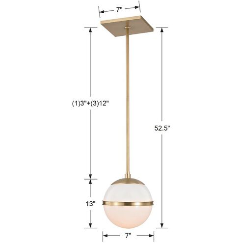 Truax 1 Light 8 inch Aged Brass Mini Pendant Ceiling Light