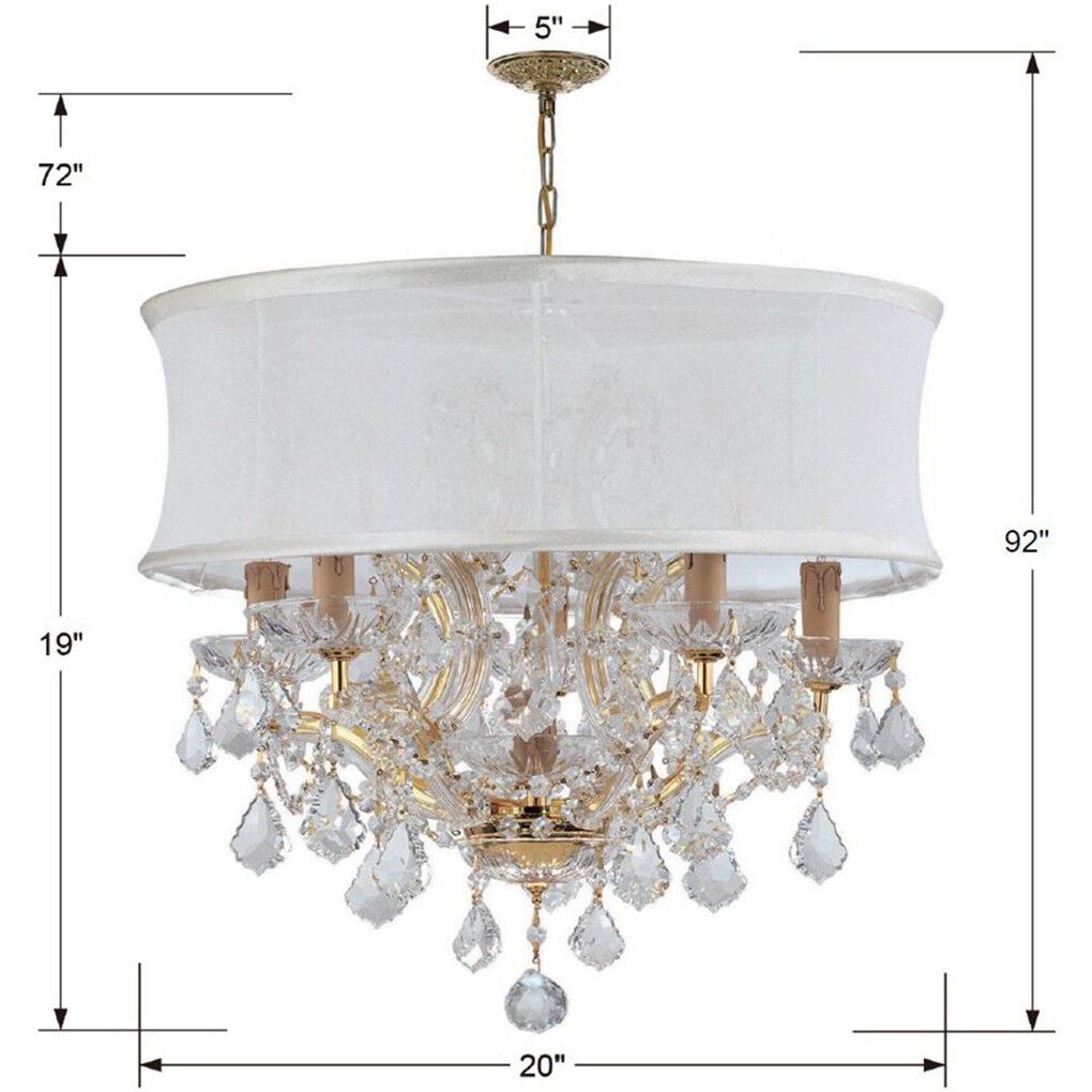 Brentwood 6 Light 24 inch Gold Chandelier Ceiling Light in Swarovski Spectra, Smooth White