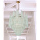 Ollie 16 Light 26.25 inch Aged Brass Chandelier Ceiling Light in Sand Glass Green