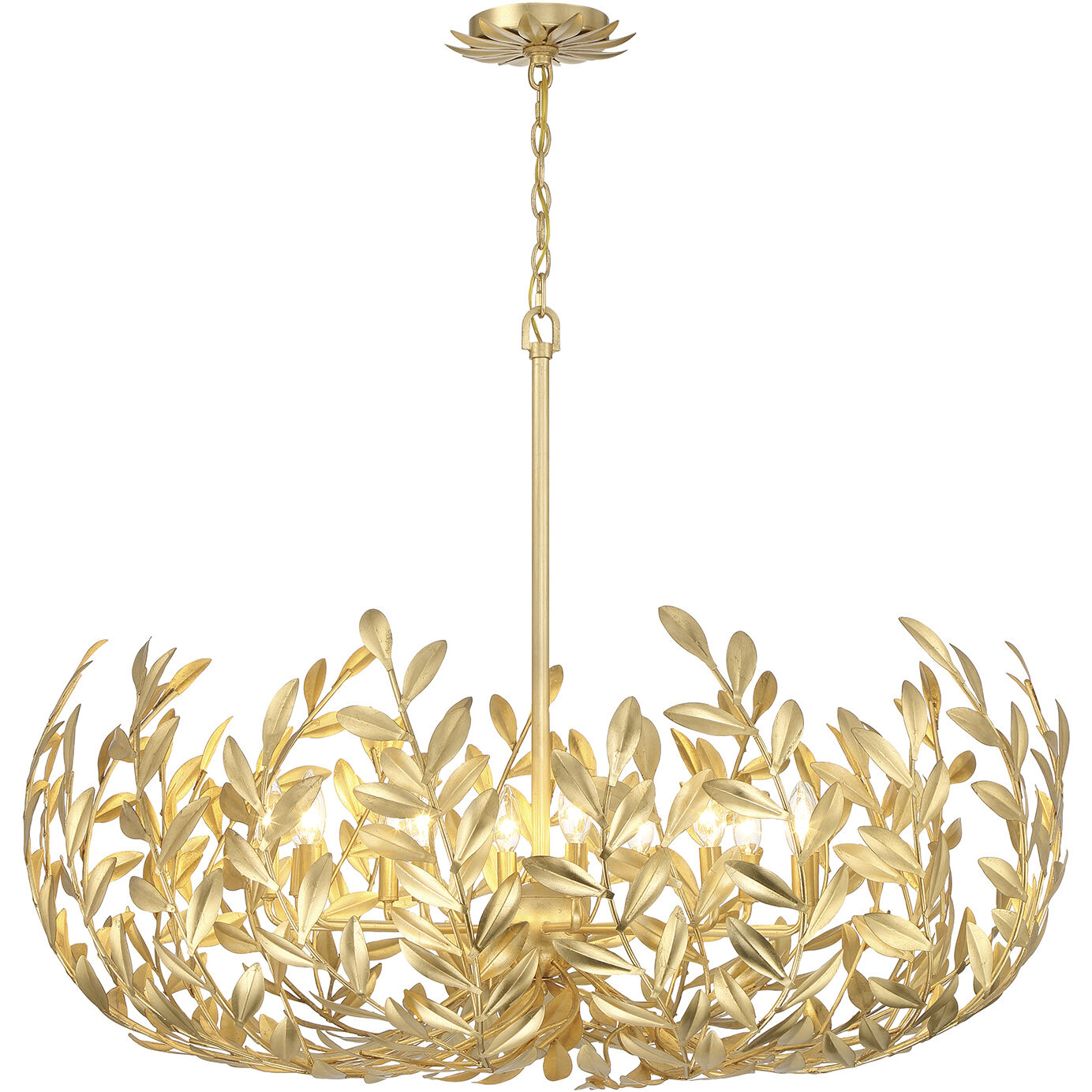 Broche 12 Light 42 inch Antique Gold Chandelier Ceiling Light