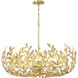 Broche 12 Light 42 inch Antique Gold Chandelier Ceiling Light