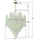 Ollie 21 Light 33.25 inch Aged Brass Chandelier Ceiling Light in Sand Glass Green