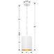 Alston 1 Light 8 inch Matte White and Antique Gold Mini Pendant Ceiling Light