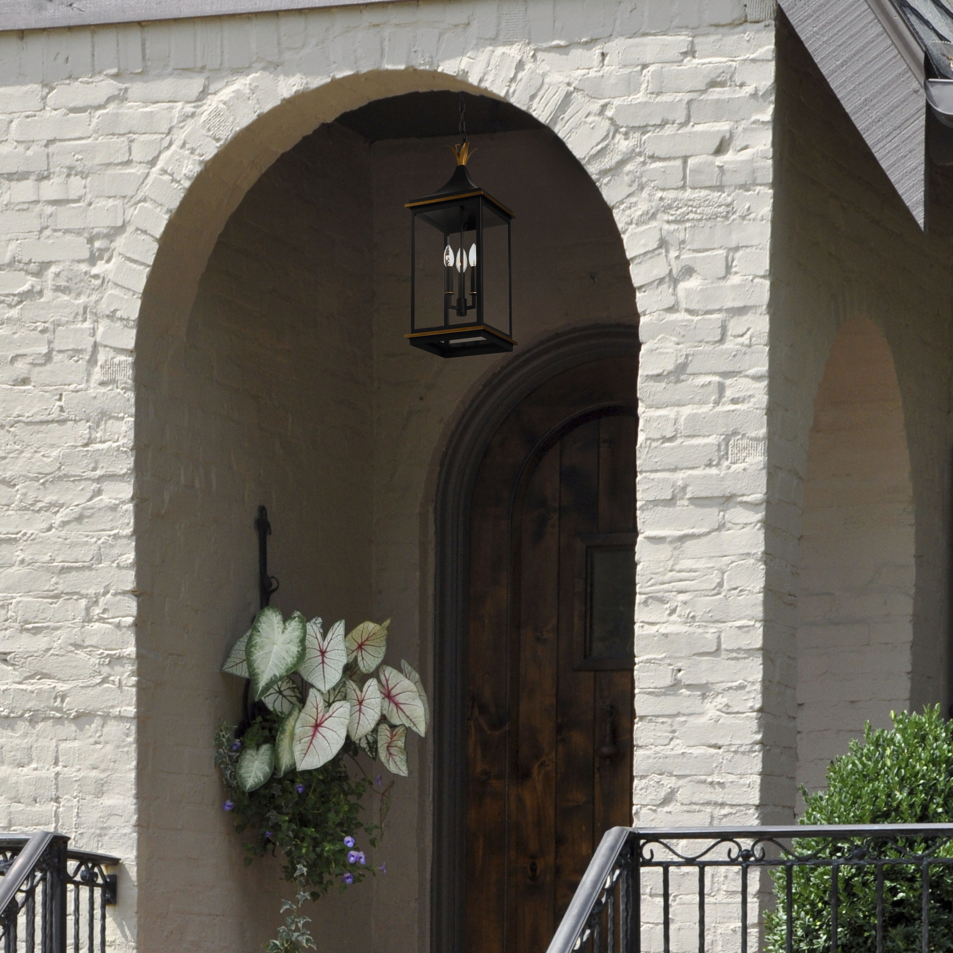Simpson 3 Light 10 inch Matte Black and Textured Gold Pendant Ceiling Light