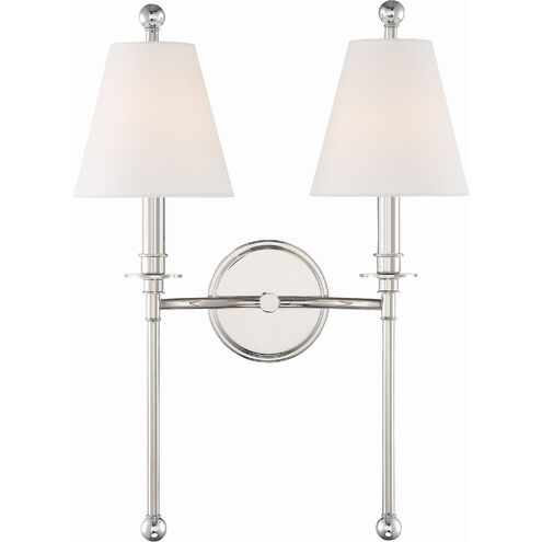Riverdale 2 Light 15 inch Polished Nickel Sconce Wall Light