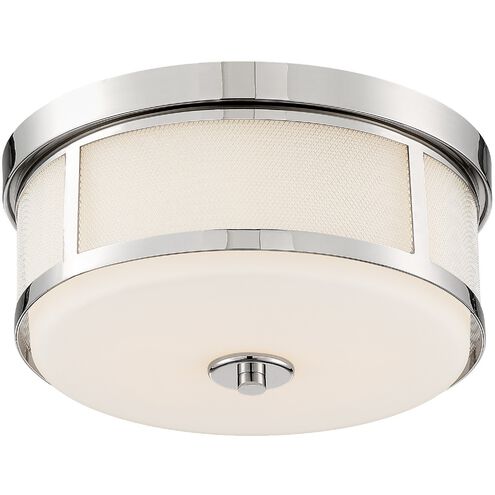 Trevor 2 Light 13.5 inch Polished Nickel Flush/Semi Flush Ceiling Light