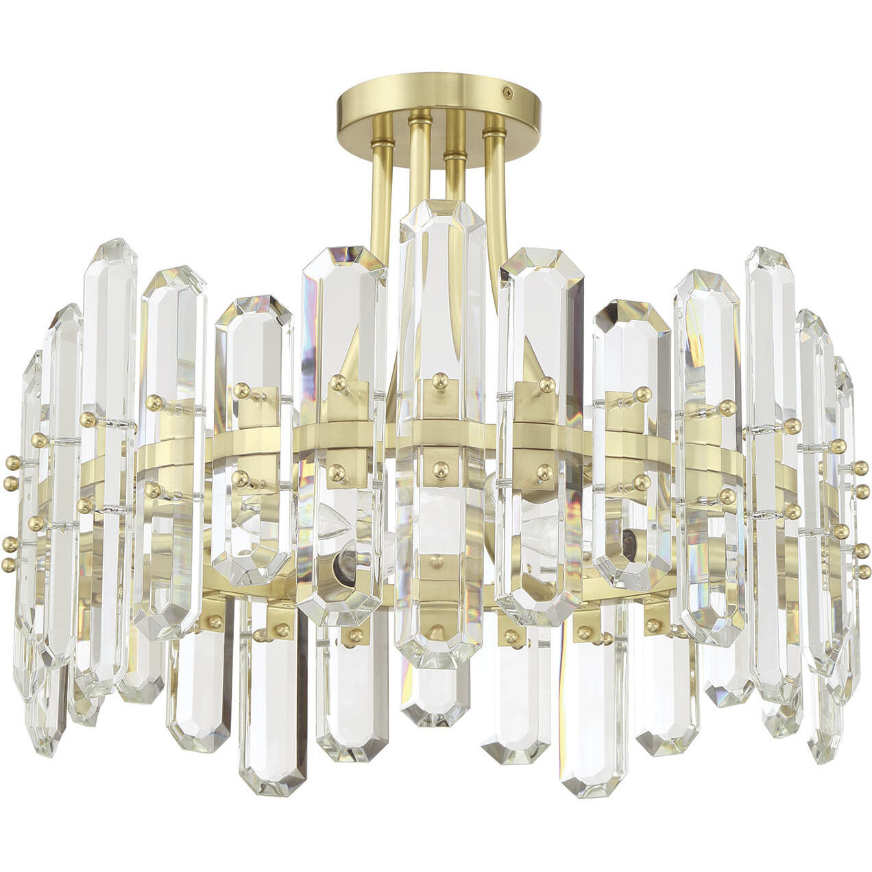 Bolton 4 Light 20.75 inch Aged Brass Semi Flush Ceiling Light