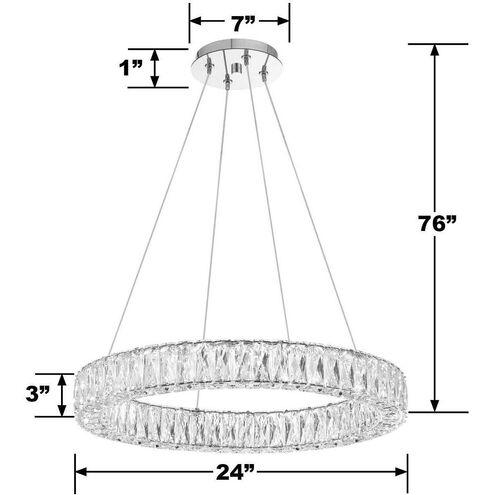 Kinsley 1 Light 24 inch Polished Chrome Pendant Ceiling Light